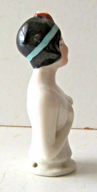 Vintage Porcelain German Lady with Hat Half Doll 4