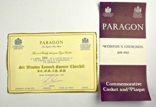 Paragon China Winston Churchill Centenary Cigar Casket Box - BI - 52 9