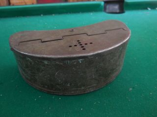Vintage Green Tin Belt Bait Box Fishing Cricket Worm Can