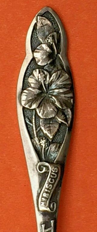 Hawaii Hibiscus Flower Honolulu Sterling Silver Souvenir Spoon