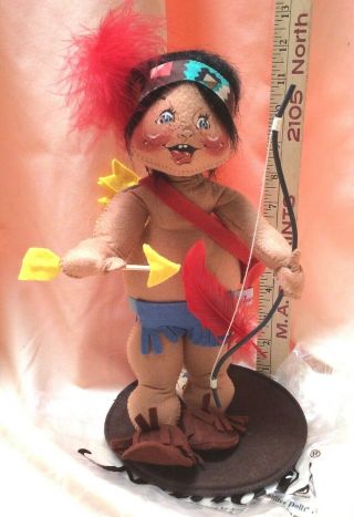 Annalee Mobility Doll Vintage Thanksgiving Native American Indian Boy Large