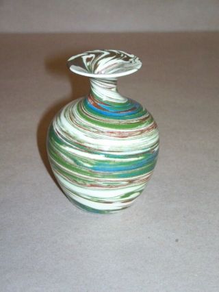 Desert Sands Pottery Vase.  Hand Turned Studio Art Pottery Fluted Top Bud Vase Nr