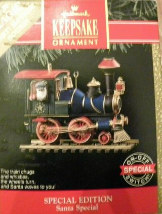 Hallmark Keepsake 1991 Santa Special Train Christmas Ornament Motion Sound 1o
