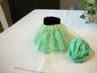 Vintage Vogue Ginny Formal - Black Bodice & Green Skirt W/ Netting Overlay - Tag
