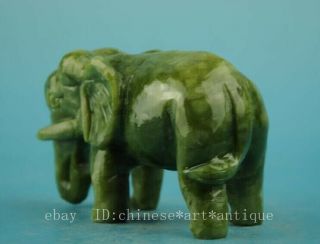 china old natural jade hand - carved elephant statue b01 3
