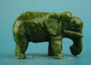 china old natural jade hand - carved elephant statue b01 4