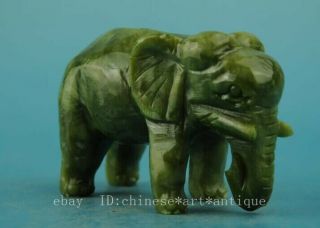 china old natural jade hand - carved elephant statue b01 5