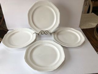 Set Of 4 Mikasa Antique White (bone China) Dinner Plates (2 Set Available)