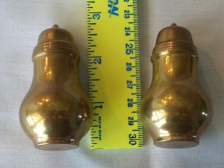 Vintage Solid Brass Salt And Pepper Shakers With Plastic Liners