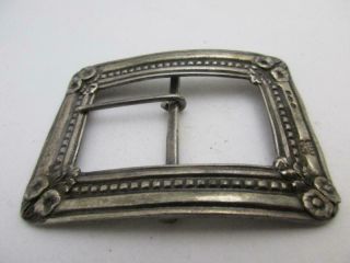 Antique C1890 French Victorian Sterling Silver Belt Buckle 5.  2 X4 Cm 16.  6g K280