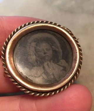 Antique Victorian Jewellery Pretty Picture Photo Frame Brooch