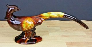 Ringneck Pheasant Rooster Figurine Handmade Hand Painted Ceramic Vintage