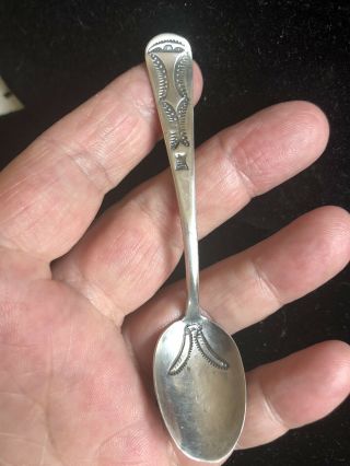 Vintage Native American Indian Sterling Silver Spoon Souvenir/demitass