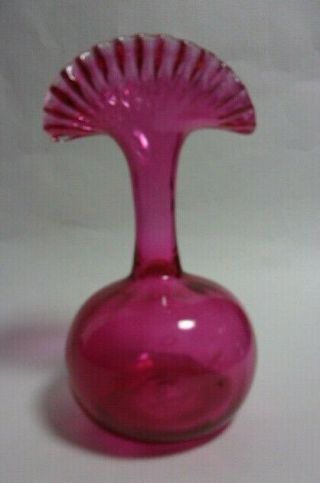 An Antique Cranberry Art Glass Posy Vase.