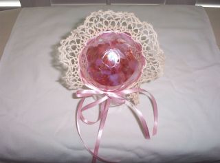 Antique Victorian Baby Or Doll Tatted Lace Bonnet Cap Hat For Newborn Baby