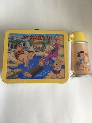 Hallmark School Days Flintstones Fred Wilma Lunch Box Thermos Set Limited Ed