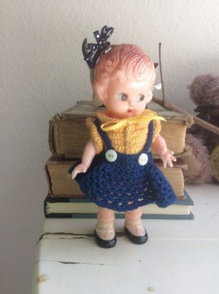 Vintage Knickerbocker 6” Hard Plastic Doll W/movable Arms