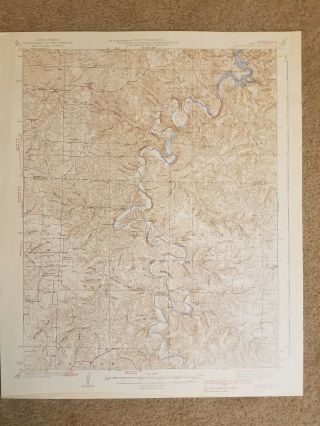 22x29 Vintage 1919 Usgs Topo Map Macks Creek,  Missouri Niangua River