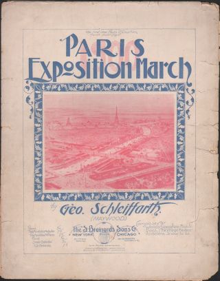 1899 Paris Exposition March Antique Sheet Music France Paris World 