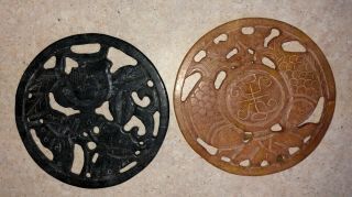 Pair Chinese Jade Bi Discs