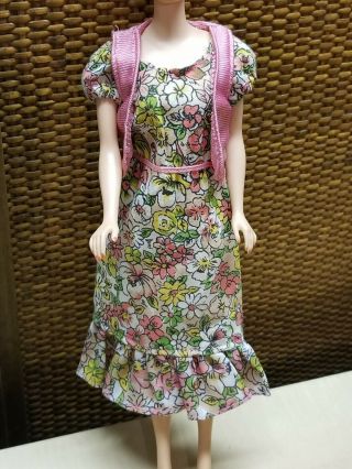 Vintage Barbie Best Buy Fashion Floral Dress With Vest