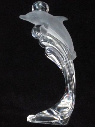 Lenox Fine Crystal Frosted Dolphin Candle Holder