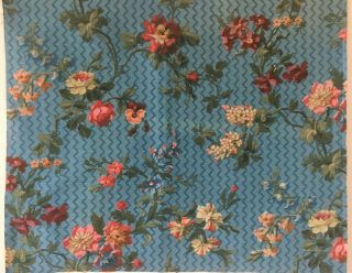 19th C.  French Printed Cotton Floral Cotton (2673)