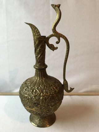 Antique Indian India Brass Lota Early 20th Century Hindu Ganga Water Pot
