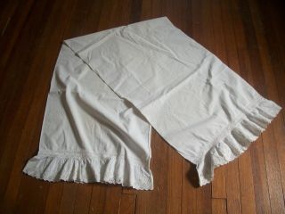 Antique White Cotton 74 " Long Pillow Sham Trimmed In Eyelet