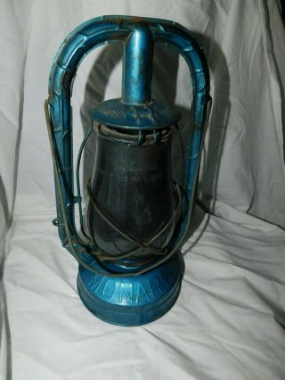 Vtg Antique Monarch/dietz Kerosene Gas Lantern Smoky Glass Needs Good Cleaning