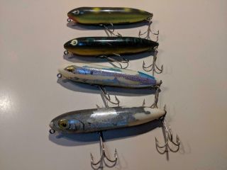 4 Heddon Zara Spook Fishing Lures Bass Pike Musky Bait