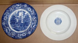 5 INDEPENDENCE HALL COLLECTABLE STAFFORDSHIRE PLATES LIBERTY BLUE HISTORIC SCENE 3