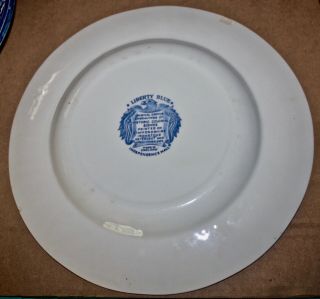 5 INDEPENDENCE HALL COLLECTABLE STAFFORDSHIRE PLATES LIBERTY BLUE HISTORIC SCENE 5