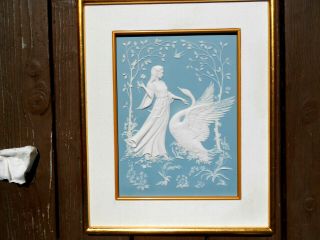 Leda & The Swan Lady & Unicorn Franklin George Mcmonigle Plaque Parian Tile