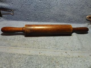 Small,  13 1/2 " Antique Rolling Pin,  Handles Roll,  Unusual Size.