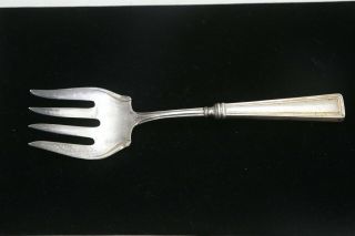 American Silver Co.  Sterling Silver Hollow Handle 9 - 1/2 " Meat Serving Fork Mono