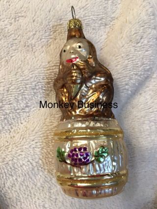Christopher Radko Vintage Glass Christmas Ornament - Monkey Business 93 - 126 - 0