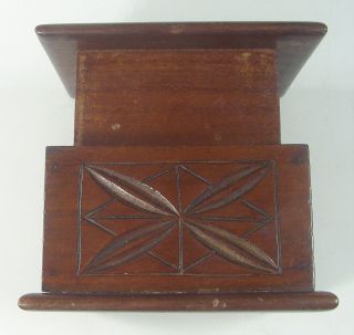 Vintage Wood Cigarette Lift Lid Dispenser Box with Inlay 5