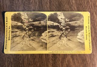 Antique Stereoview Card - Wisconsin River Dells Cold Water Canon - Bennett