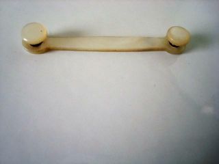 Vintage Antique Mother Of Pearl Shell Mop 2 Button Collar Bar