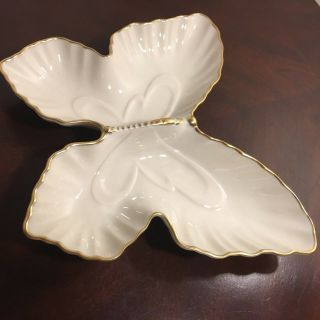 Lenox Butterfly Dish Candy Tray Gold Trim Pre - Owned