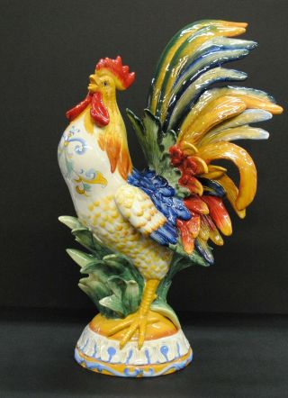 Fitz And Floyd Ricamo Rooster,  Large Figurine,  H: 22 ",  Vintage,