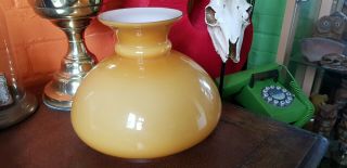 Vintage Orange Glass Oil Lamp Shade 7.  5 " Diameter