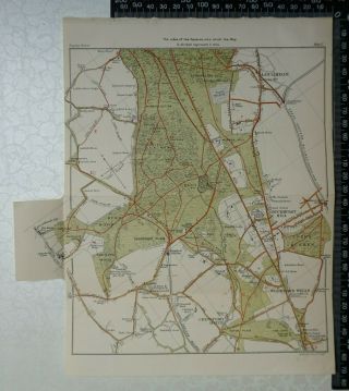 1923 Vintage Map Of Epping Forest - Loughton,  Chingford,  Woodford,  Buckhurst Hill