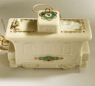 Lenox 1990 Christmas Ornament Yuletide Express Train Caboose Car Porcelain