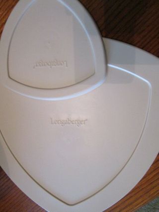 2008 LONGABERGER FIESTA CHIP AND DIP SET WITH LINERS,  LIDS AND METAL STAND 7