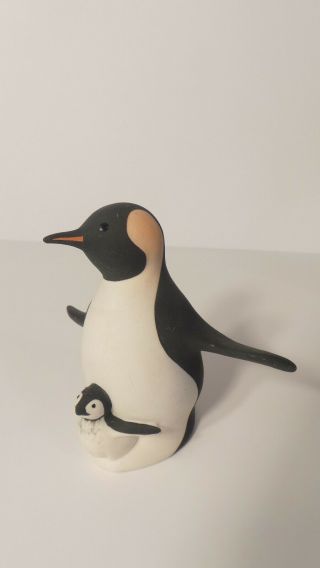 Vintage Highbank Porcelain Penguin And Chick - Lochgilphead Scotland
