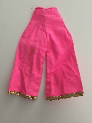 Vintage 1960’s Barbie Bright Pink Gold Trim Pants Suit Tag Hong Kong 2
