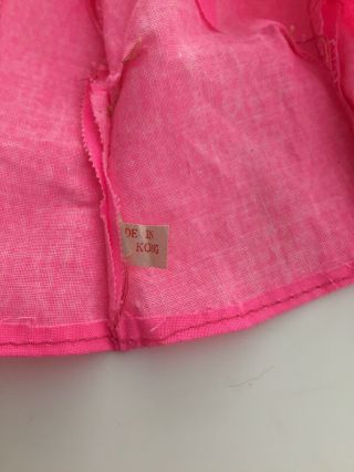 Vintage 1960’s Barbie Bright Pink Gold Trim Pants Suit Tag Hong Kong 3