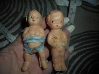 Vintage Set Of 2 Minature Baby Doll